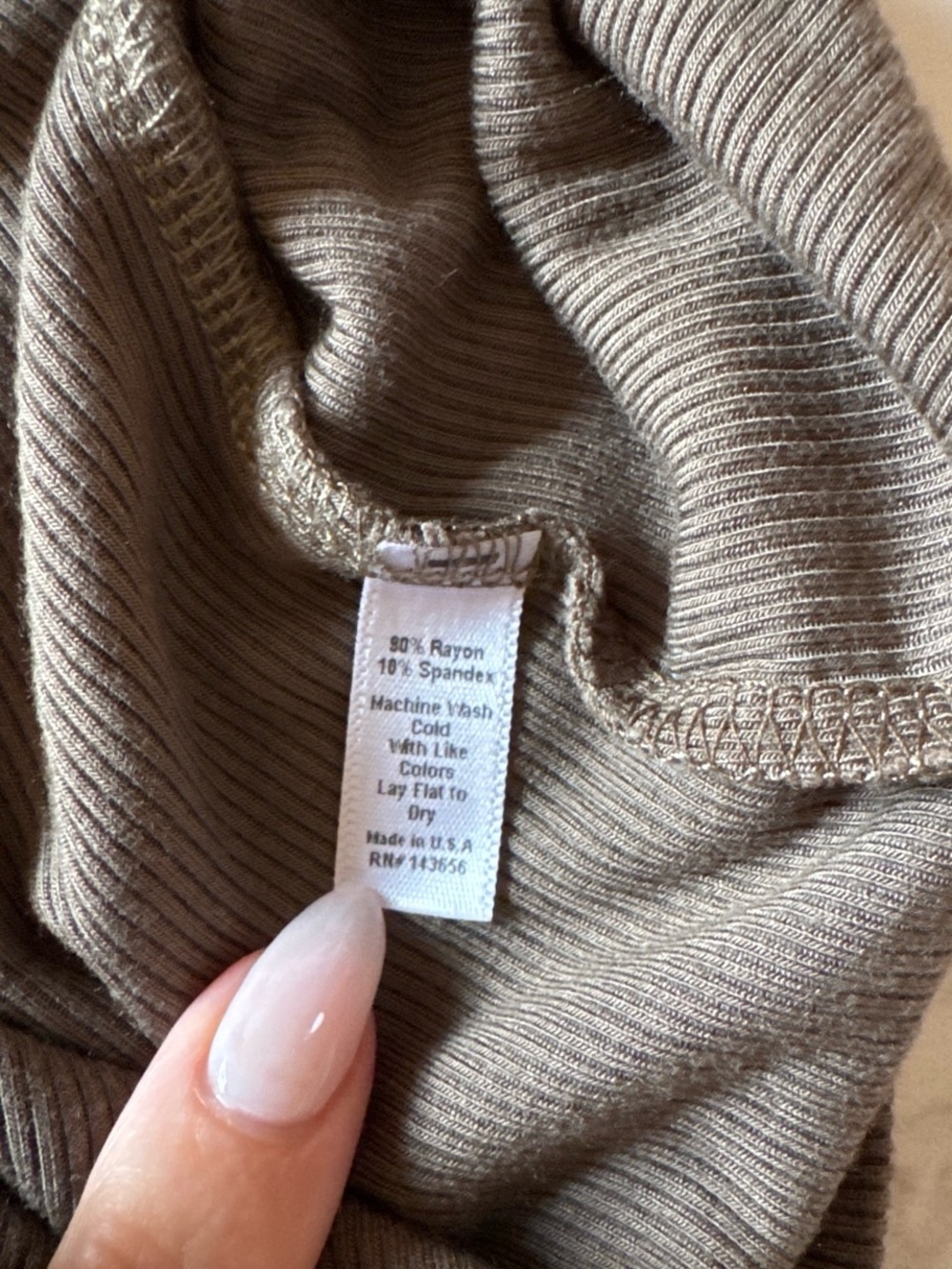 Joah Brown army greenish Brown ribbed tank top S/M - Picture 4 of 4